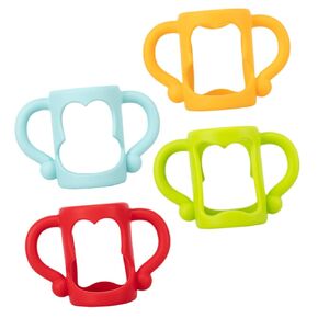ERINGOGO 4pcs Silicone Bottle Handles for Feeding Bottles Grip Food-Grade Silicone Comfortable and Safe for Includes and Colors