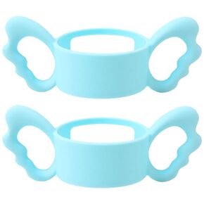 ERINGOGO 2pcs Silicone Bottle Handles Non- Grip for Newborn Feeding Fit for Wide Neck Bottles Easy to Clean Ergonomic Design