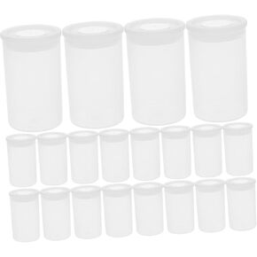 HOMSFOU 200PCS FILD CANSTERS مع CAPS حالات تخزين خفيفة الوزن للملحقات الصغيرة الطعم والخرز حاويات فارغة متعددة الاستخدامات لسهولة الحمل والتنظيم