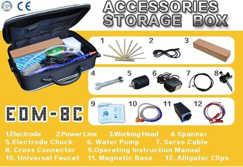 EDM-8C 800W ، 110 فولت EDM المحمولة ، TAP ERODER ، مزيل النقر المكسور ، النقر فوق التفكك ، النقر فوق الموقد ، قم بإزالة بسرعة 5/64 '' إلى 25/32 '' صنابير مكسورة ، تدريبات ، مسامير ، مسامير (إعداد عمق ثقب) in Kuwait