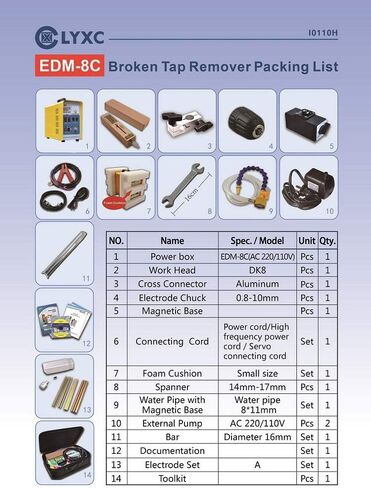 EDM-8C 800W ، 110 فولت EDM المحمولة ، TAP ERODER ، مزيل النقر المكسور ، النقر فوق التفكك ، النقر فوق الموقد ، قم بإزالة بسرعة 5/64 '' إلى 25/32 '' صنابير مكسورة ، تدريبات ، مسامير ، مسامير (إعداد عمق ثقب) in Kuwait