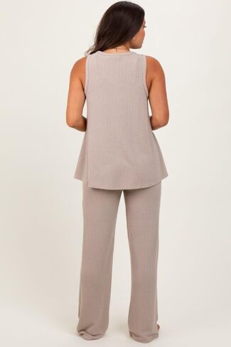 PinkBlush Rib Knit Tank and Pant Maternity Set in Kuwait