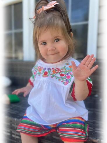Hintina Toddler Girl Mexican Mexican Servidered Service Short Sleeve Blouse و Shorts Shorts غير الرسمية in Kuwait