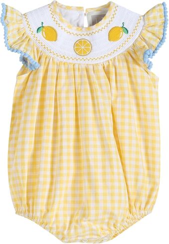 Lil cactus Baby Girls Smocked Romper Spring Summer Outfit Toddler Little Girls Boutique Cotton Bubble Wear in Kuwait