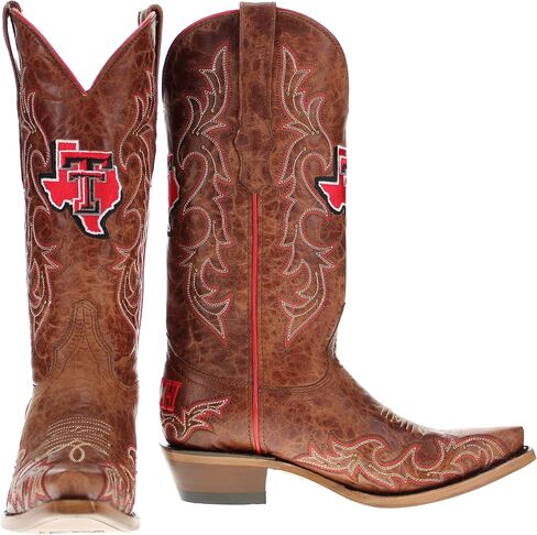 Vaccari Women's Annie Genuine Leather NCAA Athletics Embroidery & Studs Snip Toe Cowgirl Boots in Kuwait
