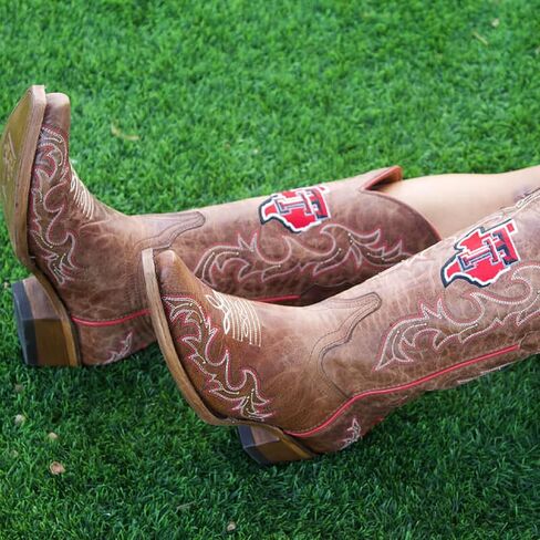 Vaccari Women's Annie Genuine Leather NCAA Athletics Embroidery & Studs Snip Toe Cowgirl Boots in Kuwait