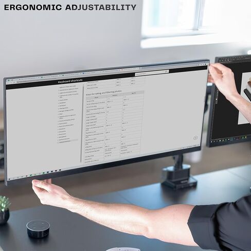 VIVO Premium Aluminum Full Motion Dual Monitor Desk Mount Stand with Lift Engine Arm, Pole Extension, and USB Ports, Fits Ultrawide Screens up to 35 inches, STAND-V102BDU in Saudi Arabia