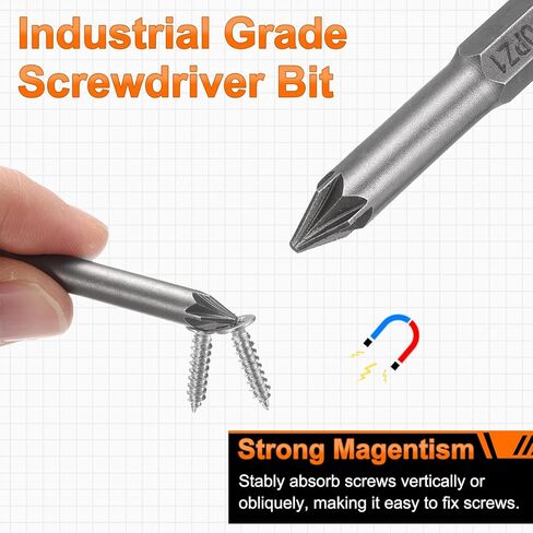 Harfington PZ1 مفك البراغي بت 1/4 "Hex Shank 50mm/2" الطول فيليبس المغناطيسي البتات السداسية S2 برغي الصلب in Kuwait