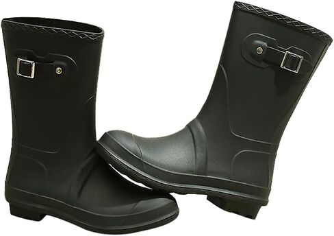 Harssidanzar Womens Mid Calf Rain Boots Bracking Garden Shoes Rubber Rainboots للسيدات HL224US in Saudi Arabia