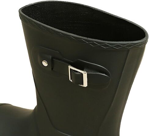 Harssidanzar Womens Mid Calf Rain Boots Bracking Garden Shoes Rubber Rainboots للسيدات HL224US in Saudi Arabia