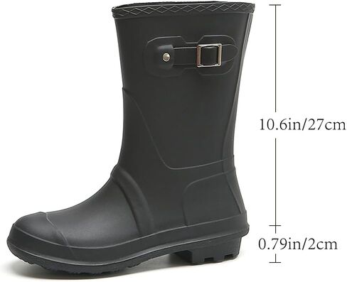 Harssidanzar Womens Mid Calf Rain Boots Bracking Garden Shoes Rubber Rainboots للسيدات HL224US in Saudi Arabia