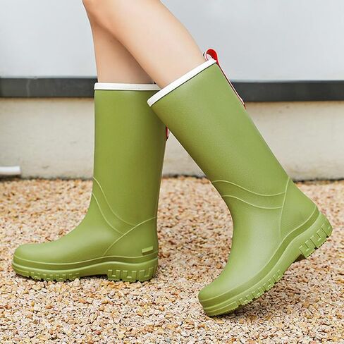 Harssidanzar Womens Tall Rain Boots Waterproof Rubber Boots Garden Boots HL223US in Saudi Arabia