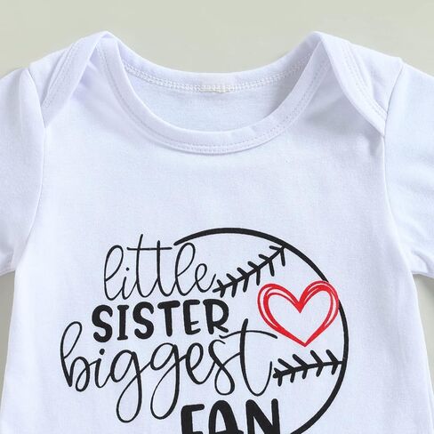 Baby Girl Baseball Outfit Short Sleeve Biggest Fan Letter Bodysuit+Bloomer Shorts with Headband 3Pcs Summer Clothes in Saudi Arabia
