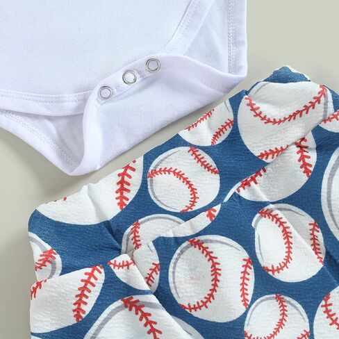 Baby Girl Baseball Outfit Short Sleeve Biggest Fan Letter Bodysuit+Bloomer Shorts with Headband 3Pcs Summer Clothes in Saudi Arabia