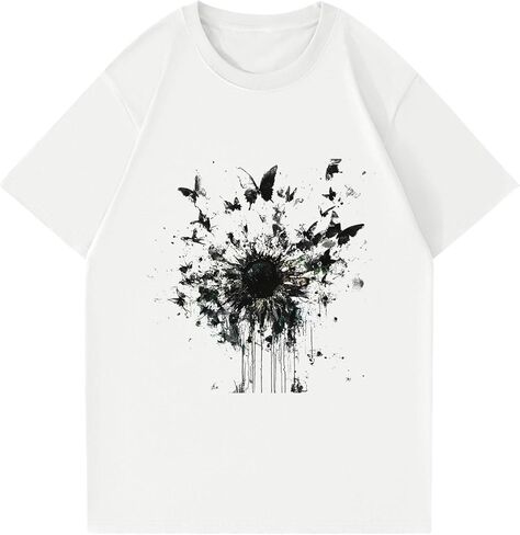 Oversized Tshirts for Women Blouses Casual Short Sleeve Shirts Summer Outfits 2025 Womens Tops Asymmetrical in Kuwait