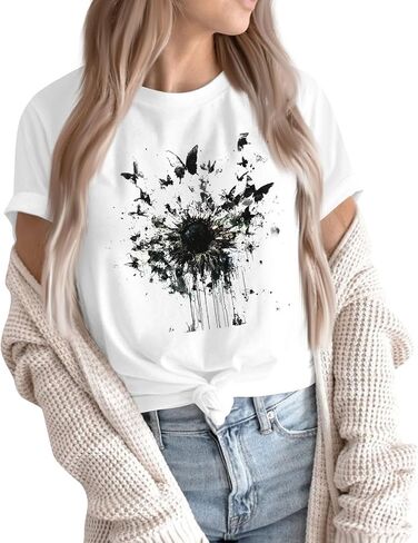 Oversized Tshirts for Women Blouses Casual Short Sleeve Shirts Summer Outfits 2025 Womens Tops Asymmetrical in Kuwait