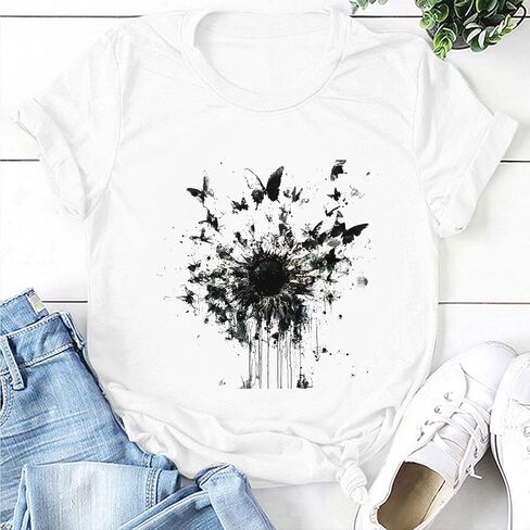 Oversized Tshirts for Women Blouses Casual Short Sleeve Shirts Summer Outfits 2025 Womens Tops Asymmetrical in Kuwait