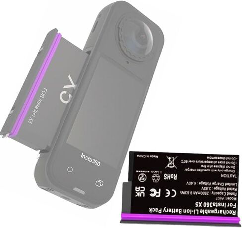 Quick Charger/Battery Set for Insta360 X5，Automatic Spring-Loaded Design Easy Access 3 Batteries Can Be Charged Simultaneously (Battery) in Saudi Arabia