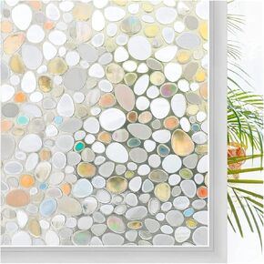 Window Clings Window Privacy Film Home Decoration Rainbow Window Film Static Sticker Color Glass Film Heat Insulation Window Sticker Privacy Window Film(B,75X100 CM)
