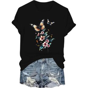 Graphic Tees for Women Hawaiian Shirts Business Casual Tops Summer Womens Tshirts Work Womens Fashion 2025