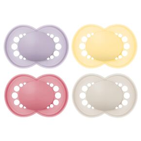 مام أصلي باسيفيات الأطفال ، Binky لمدة 16 شهرًا ، حمراء سيليكون خالية من BPA ، سهلة التنظيف ، الأفضل للرضع ، تم تطويرها مع خبراء طبيين ، 4 عوامل Count Binkies