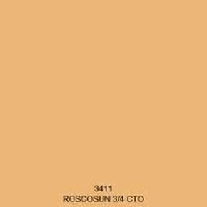 ROSCO 3411 SHEET ROSCO SUN 3/4 CTO CONVERTS 5500K TO 3200K SHEET Gel-Sheets