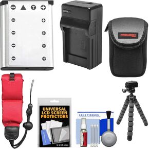 Essentials Bundle for Fujifilm Finepix XP90, XP120, XP130, XP140 with NP-45 Battery + Charger + Case + Flex Tripod + Floating Strap + Kit