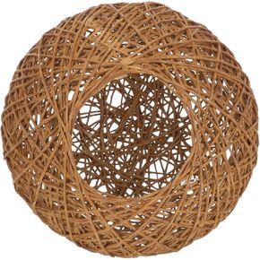 Rattan Weaving Ball Shape Lamp Cover Rustic Ceiling Table Light Shade Durable and Decorative Woven Design for Living Bedroom and Study