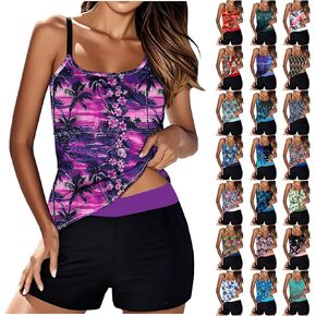 Womens Athletic 2 Piece Tankini Swimsuits Modest Swim Tank Tops with Sports Bra and Boyshorts Bathing Suits in Saudi Arabia