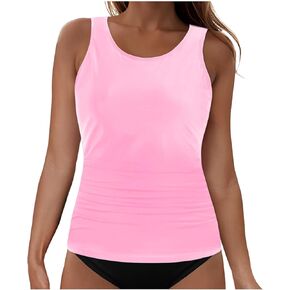 Tankini Tops for Women 2025 High Neck Swim Top Tummy Control Bathing Suit Top Modest Swim Tank Top No Bottom