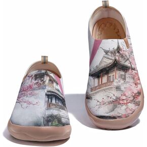 Onehorse Women's Sneakers Casual Travel Shoes Slip-On Lightweight Comfortable Artistic Flowers Loafers
