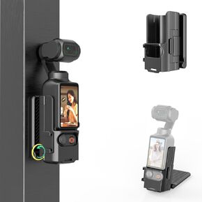Folding Magnetic Mount Base Bracket for DJI Osmo Pocket 3 - Adjustable Magnetic Phone Mount, Portable Desktop Tripod Stand, Handheld Grip Handle, Vlogging Accessories (Black)