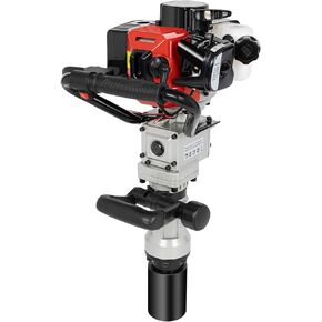 T Post Pile Driver, 0.9-1.8KW 32-52CC Handheld Pile Driver Hammer with 0.26gal Fuel Tank, Gasoline Column Pile Driver Garden Piling Machine for Fence Post Construction Site (0.9KW 32CC 2 Stroke)
