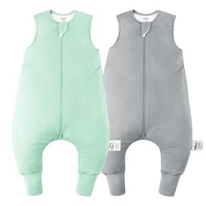 Rayon Made From Bamboo Sleep Sack 12-24 Months 1.0 Tog Ultra Soft Toddler Sleep Sack 1t-2t with Feet 2-Way Zipper Unisex Baby Sleeping Bag with Legs Baby Wearable Blanket All-year-around-Pink