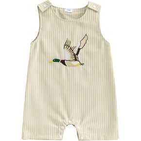Toddler Boy Clothes Smocked Romper Farm Baby Animal Print Jumpsuit Sleeveless Overalls Spring Summer Kids Bodysuit