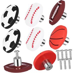 jojofuny Football Baseball Basketball Knobs for Boys and Girls Dresser Sports Themed Drawer Pulls Nursery Decor Knobs Set