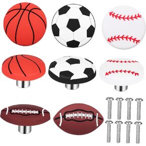 Gadpiparty Sports Ball Drawer Knobs 8 Pack Boys and Girls' Dresser Knobs Fun Durable