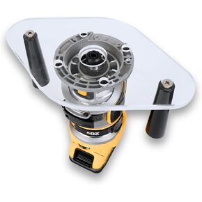 TrimFit Pro Dual Grip Router Base Plate for DeWalt DWP611 & DCW600B, 6"x10" Clear Acrylic Base with Handles, Fits Standard Guide Bushings, Made in USA