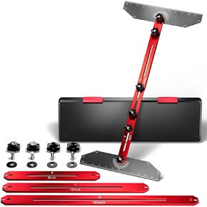 Stair Tread Template Tool, Aluminum Stair Tread Jig, Stair Tread Gauge, Stair Tread Measuring Tool with Angle Measuring Mark for Stairs Risers Shelves Cabinets Floors-12’’ Adjustable Pivoting Ends