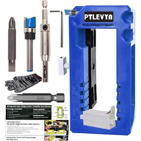 Door Hinge Mounting Template Kit (Green) for 3-5" Hinges 90° Positioning Fits 1/4" and 5/8" door thicknesses Mortise opener included Clips Quick and precise installation of woodworking toolsy
