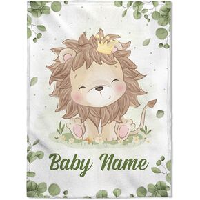 FLOCHIL Personalized Baby Blankets, Custom Baby Blanket - Baby Blanket with Name for Boys, Best Gift for Baby, Newborn Elephants Flush Fleece (30x40) (Monogram)