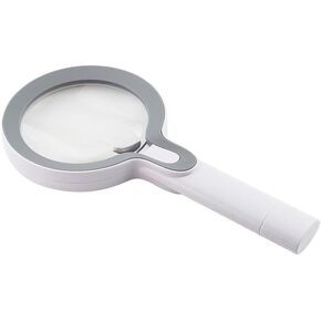JSEIAJB Handheld Magnifying Glass with LED Light Touch Switch Magnifying Glass(D)