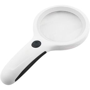 JSEIAJB Handheld LED with Cash Verification Lamp Rubber Handle Reading Magnifying Glass