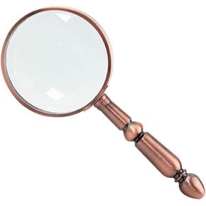 JSEIAJB Classical Handheld Antique Bronze Magnifying Glass Optical Glass Gift