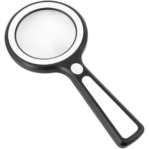 JSEIAJB Touch Switch Charging Model Handheld Magnifying Glass Optical Lens Cold and Warm Light Reading