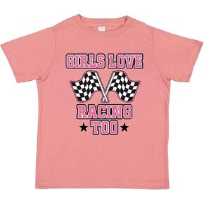 inktastic Girls Love Racing Rally Flags Toddler T-Shirt