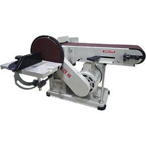 Benchtop Belt Disc Sander with 4 x 36 in Belt, 6 in Disc and Cast Iron Base ，for Vertical Sanding Surface Sturdy Cast Iron Base