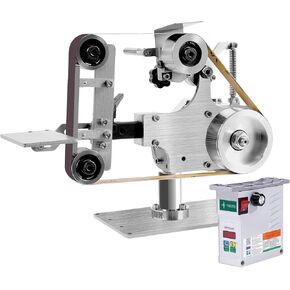 Electric Belt Sander Bench Polishing Grinder, Desktop Vertical Horizontal 30" x 1" Belt Machine, 550W Brushless Motor Fixed Angle Opening Belt Polisher Sharpener Grinder