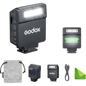Godox IM22 Mini Camera Flash Speedlite مع بطارية ليثيوم مدمجة ، 440 فلاش كامل القوة 5 مستويات فلاش دعم طاقة فلاش النوع C الشحن والأحذية الساخنة متوافقة مع Canon Fuji Sony Nikon Cameras