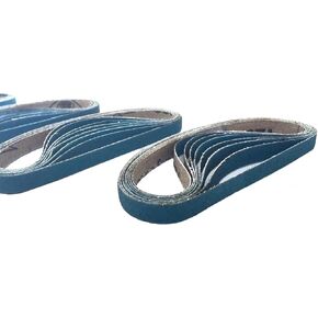 Premium 3/8 x 13 Inch Sanding Air File Narrow Belts - Blue Zirconia Cloth - For Wood Floor (20, 60 Grit)